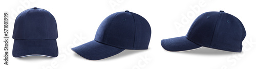 Baseball cap mockup isolated on white. Set