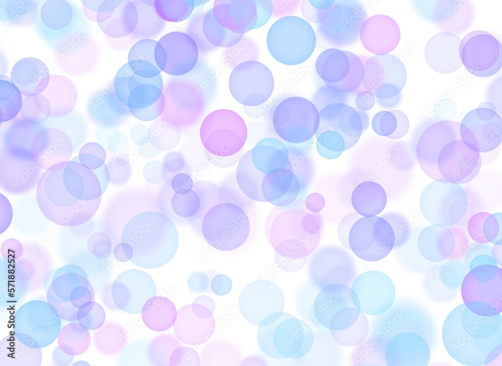 紫とピンクと水色の淡い水玉模様の背景素材のイラスト