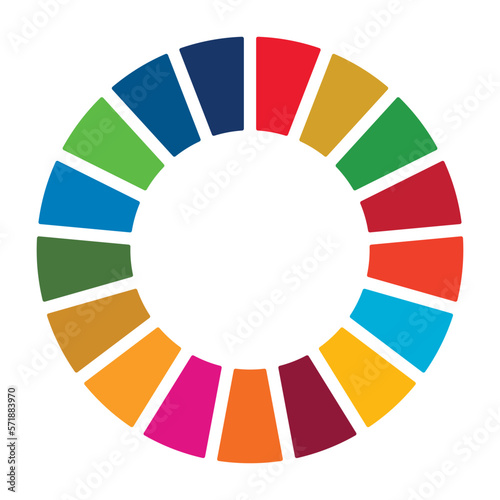 SDG color icon symbol. Corporate social responsibility element. Sustainable Development Goals