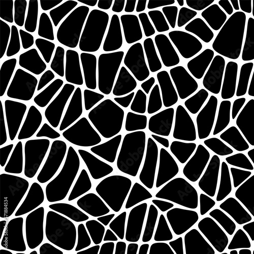 White cobweb pattern on a black background. Gothic style. Abstract lace pattern.