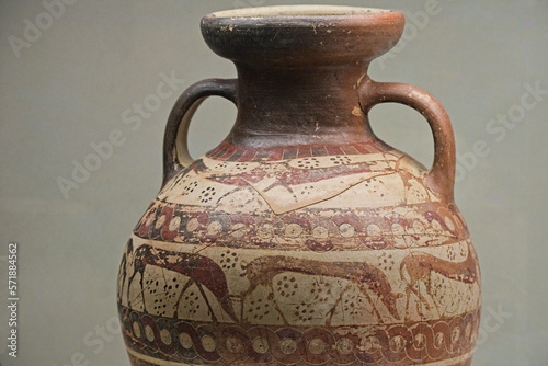 Archeology: detail of Etruscan vase  from Tuscany photo