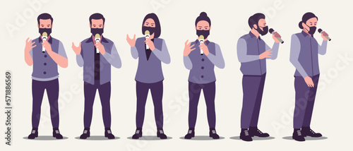 people microphone is a vector design of several people using loudspeakers for promotions or notifications