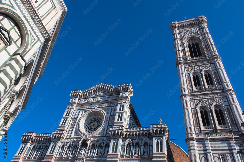 Florence Cathedral and Giotto's Campanile, Tuscany, Italy - (Italian: Cattedrale di Santa Maria del Fiore e Campanile di Giotto)