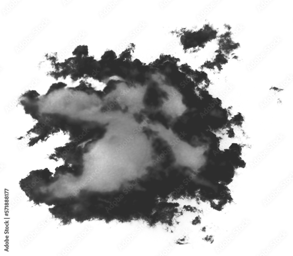 Obraz premium Cloud, fog, or smoke isolated on transparent background. Royalty high-quality free stock PNG image of white cloudiness, clouds, mist or smog overlays on transparent backgrounds for design