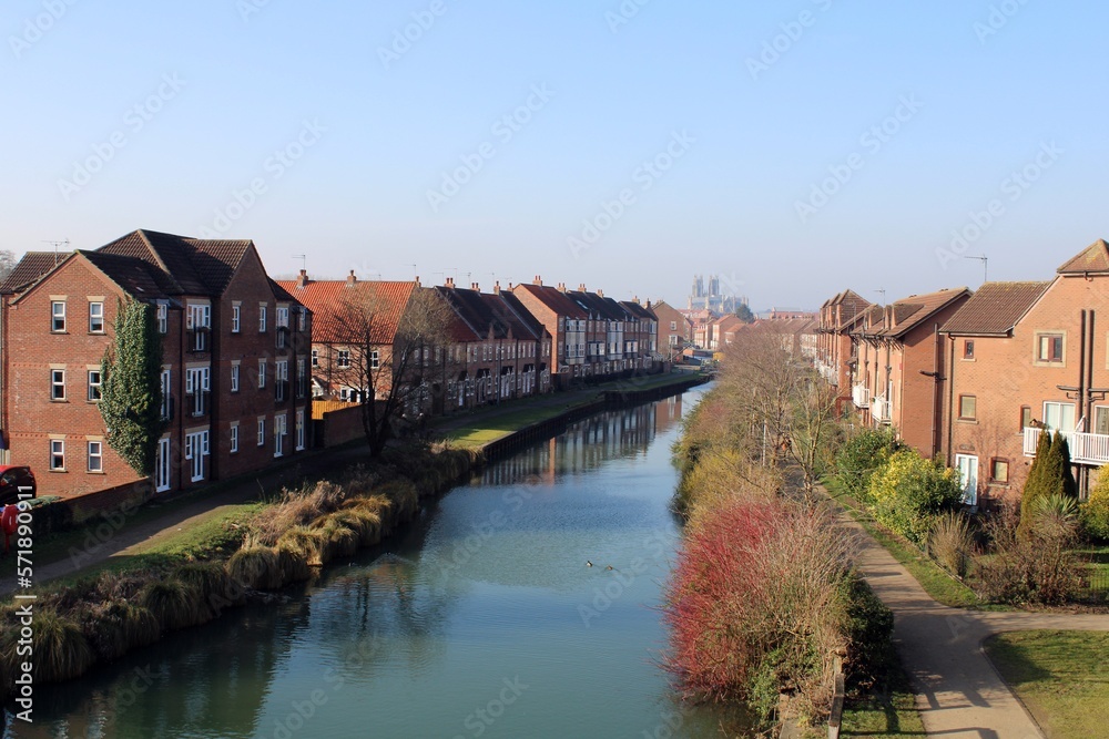 Beverley Beck, looking towards the Minster, on a crisp February morning.