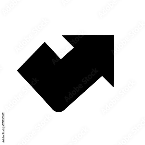 Black arrow icon isolated on white background