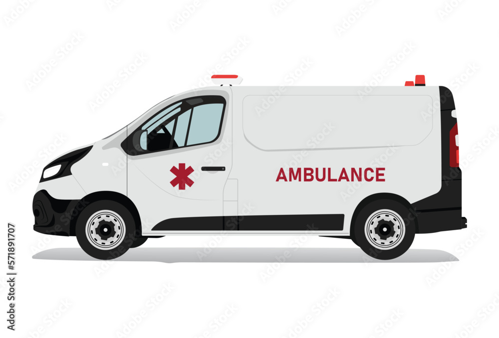 Ambulance Car Illustration, Emergency Medical Vehicule Ambulance Car Illustration, Emergency Medical Vehicule