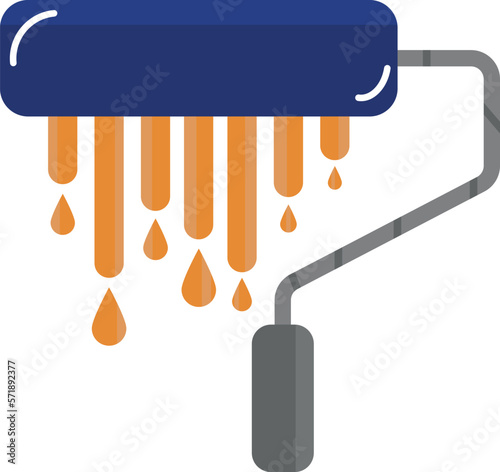 Roller paint icon. Simple paint roller and brash icon