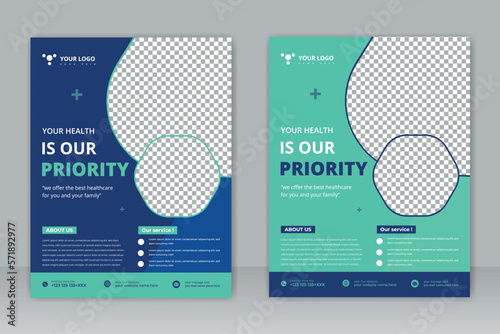  Healthcare cover a4 template design and flat icons for a report and medical brochure design, flyer, leaflets decoration for printing and presentation vector.