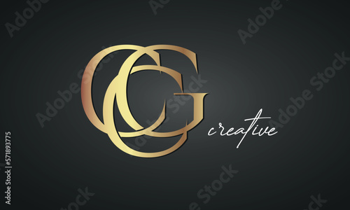 luxury letters CCG golden logo icon  premium monogram, creative royal logo design photo