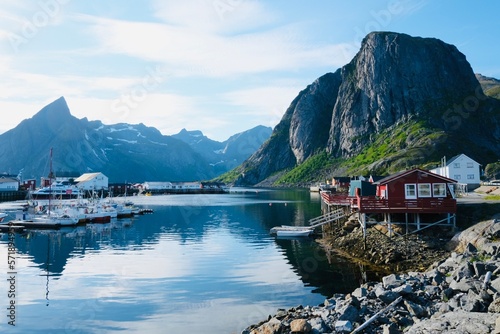 North huge fjords view, natural fjords landscape
