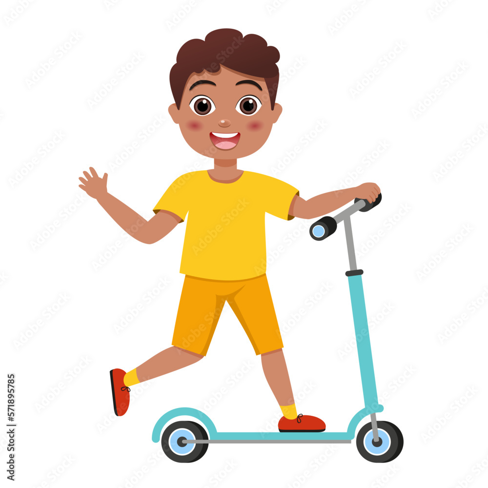 child riding a kick scooter. Modern electric scooter, ecological transport.
Active leisure and outdoor sport. Kids outdoor activity. Modern child characters driving eco urban transport. Flat vector child riding a kick scooter. Modern electric scooter, ecological transport.
Active leisure and outdoor sport. Kids outdoor activity. Modern child characters driving eco urban transport. Flat vector
