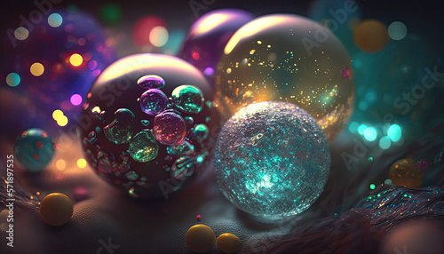 Glittery balls background, Generative AI