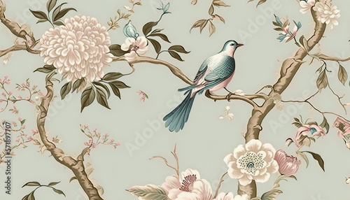 Chinoiserie wallpaper, Generative AI