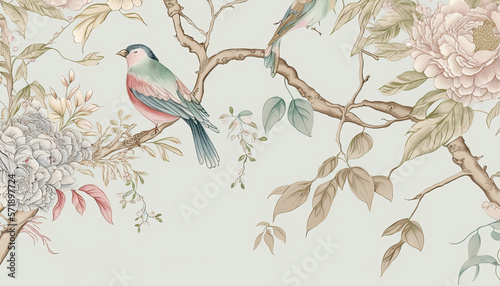 Chinoiserie wallpaper, Generative AI