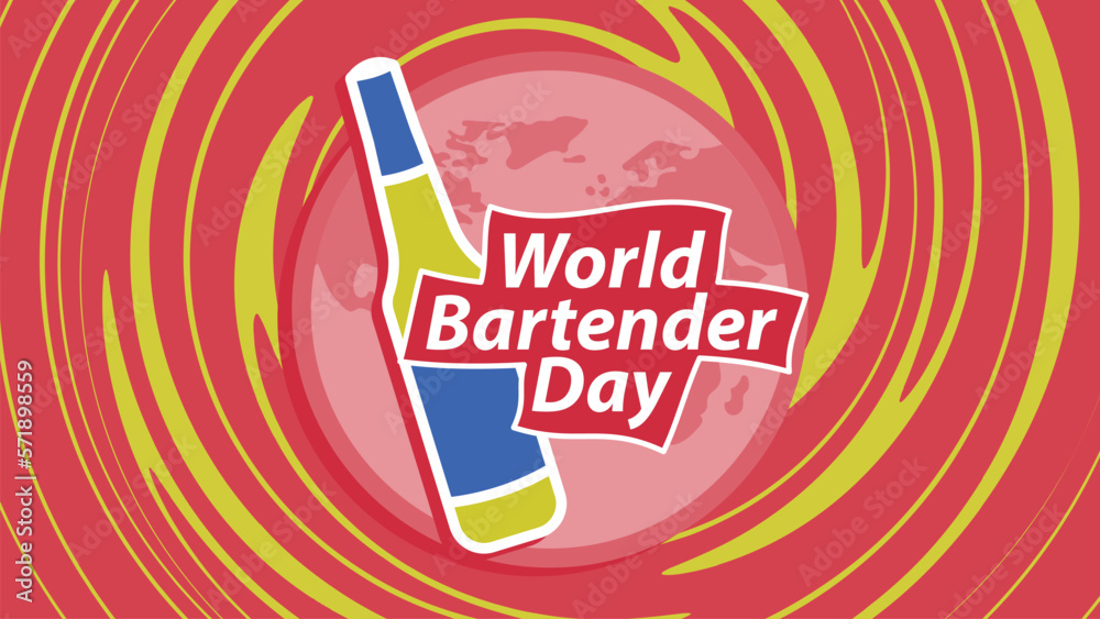 World bartender day banner vector design celebrated every February every year. Background illustration with colorful and vibrant colors celebrating world bartender day. World bartender day banner vector design celebrated every February every year. Background illustration with colorful and vibrant colors celebrating world bartender day.