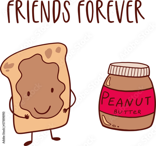 National Peanut Butter Lover's Day banner in doodle cartoon style