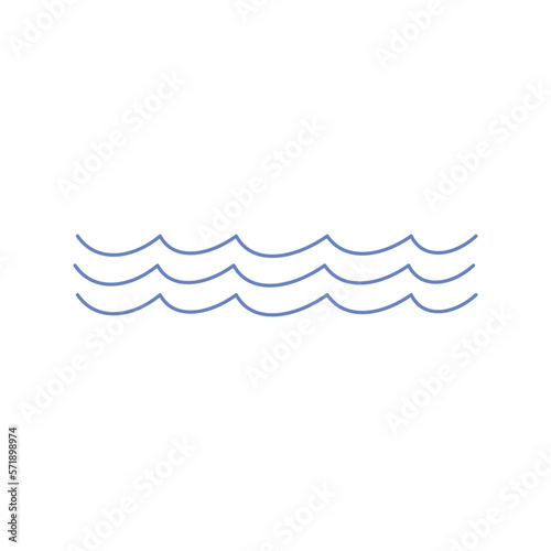 Ocean wave icon. Wave line and wavy zigzag lines. Vector illustration. © Anna Eshka