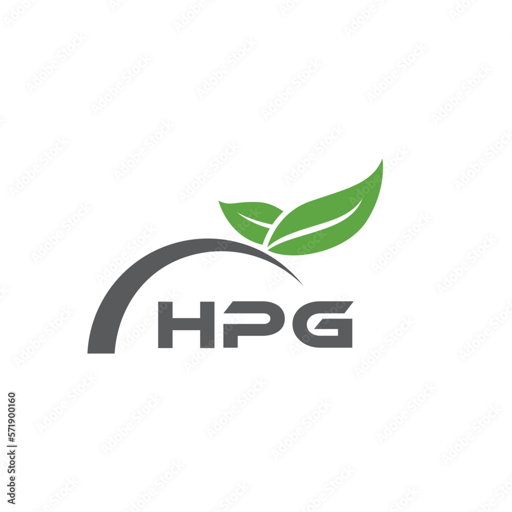 Fototapeta premium HPG letter nature logo design on white background. HPG creative initials letter leaf logo concept. HPG letter design.
