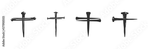 Cross symbol. Three crosses. Calvary. Vector.