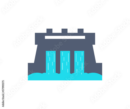 Hydro Power Plant logo design. Natural Resources Water Energy. Alternative eco green renewable energy vector design and illustration.
