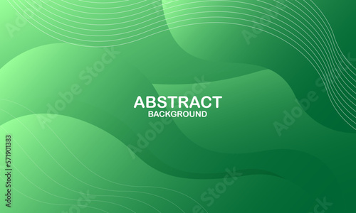 Abstract green background with waves. Vector illustration