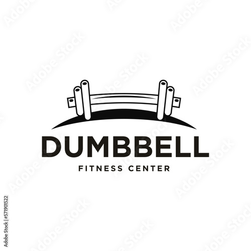 Dumbbell logo for Fitness Center Logo Design Template Style Vector