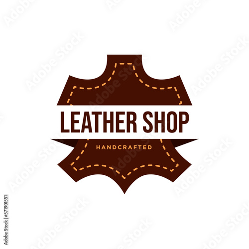 Premium creative leather logo design. Leather shop logo 