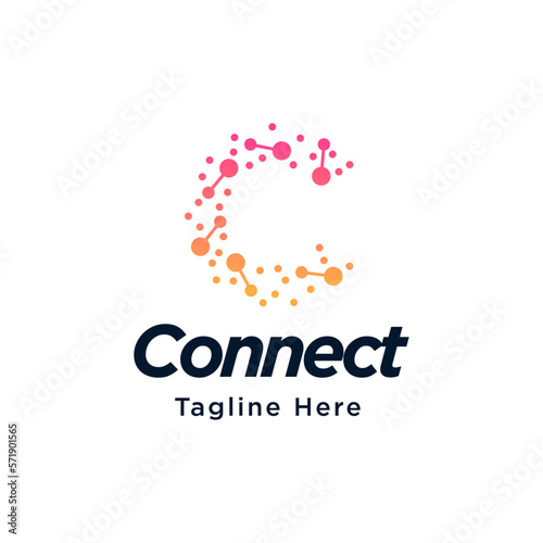 Dot Circle Connected as Network Logo