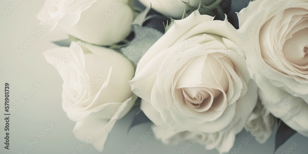 Fototapeta premium White roses background
