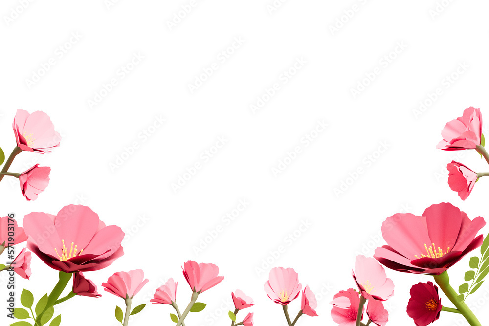 Spring floral banner cutout