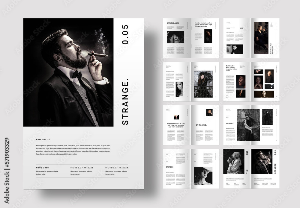 Strange Magazine Stock Template Adobe Stock