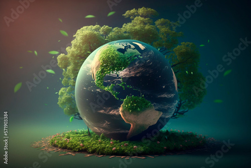 World environment and earth day concept with glass globe  © Olga
