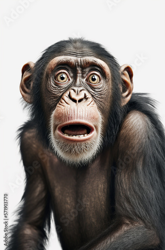 Surprised Chimpanzee. generative AI © Kurosch