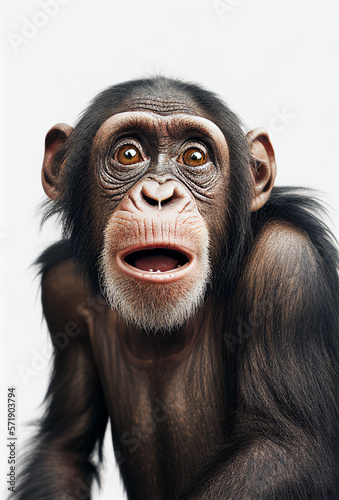Surprised Chimpanzee. generative AI © Kurosch