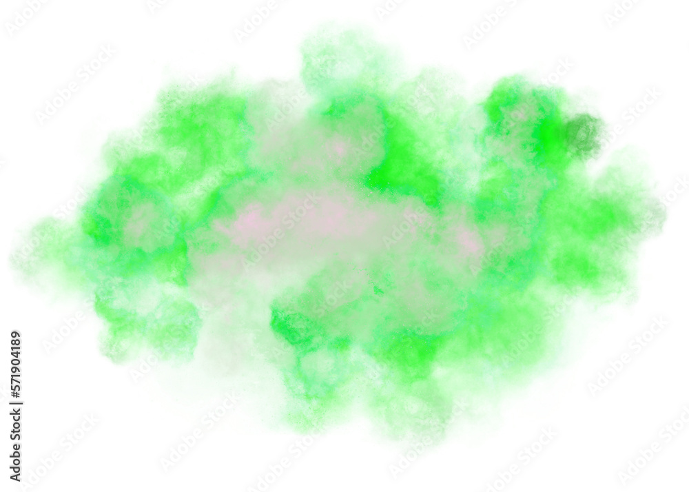 green dust smoke abstract particles