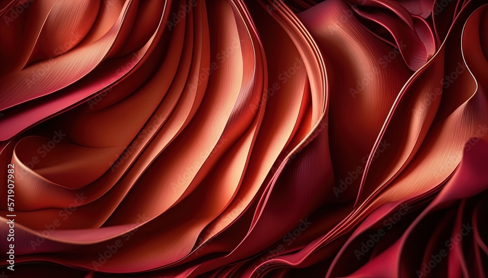 Obraz premium a close up of a red fabric with wavy lines on it. generative ai
