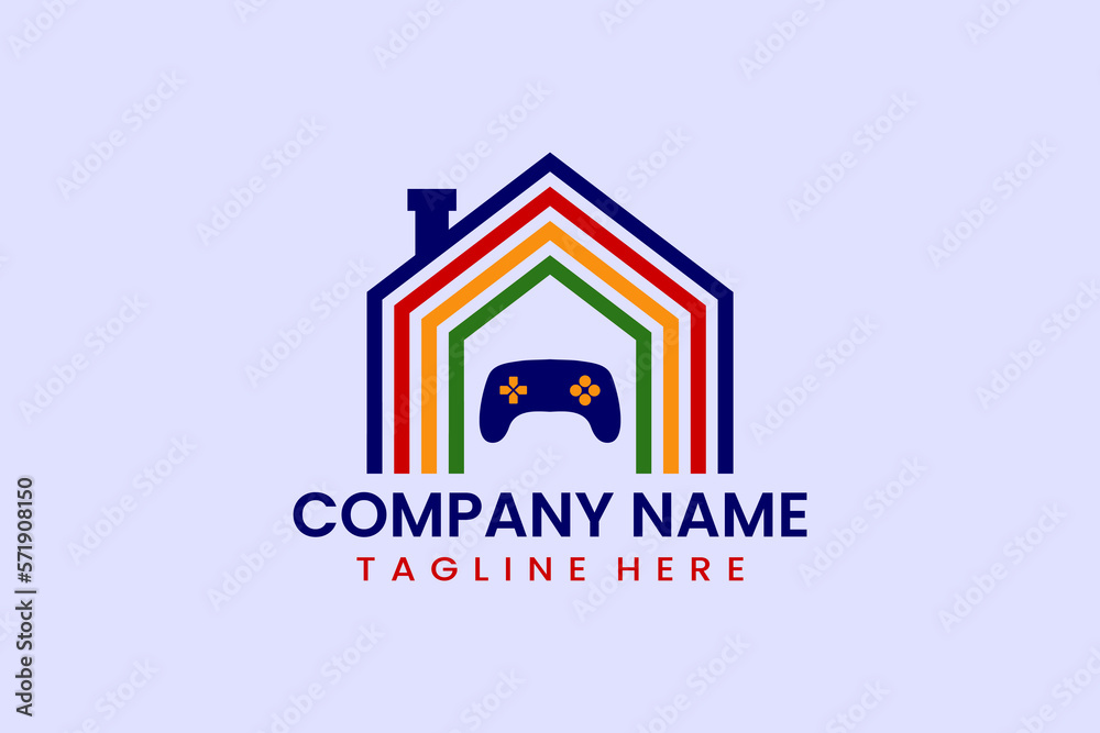 Flat home game logo template vector design illustration Flat home game logo template vector design illustration