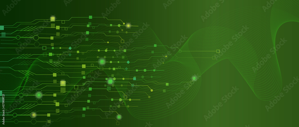 The concept of quantum computer technologies. Futuristic circuit board background vector. Modern technology printed circuit board texture background design. The waves are flowing. Quantum explosion te The concept of quantum computer technologies. Futuristic circuit board background vector. Modern technology printed circuit board texture background design. The waves are flowing. Quantum explosion te