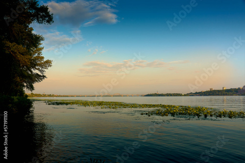 sunset over the big river