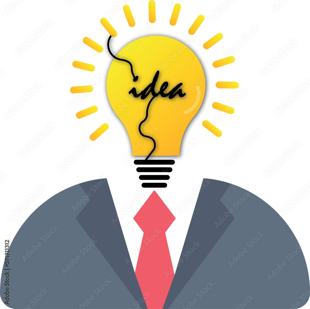 Businessman with lightbulb head. Idea concept Businessman with lightbulb head. Idea concept