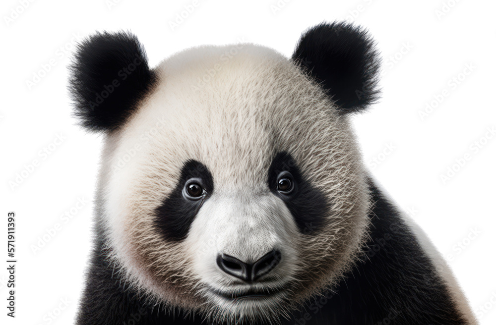 Obraz premium Giant panda isolated on white, , transparent background, PNG, generative ai