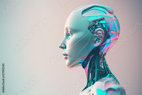 humanoid robot face, ai generated