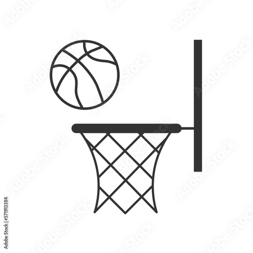 Basketball icon. Basketball Hoop flat vector ilustration.