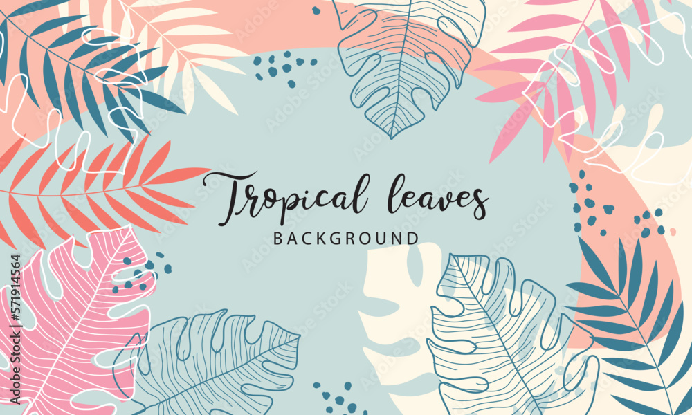background with tropical leaves