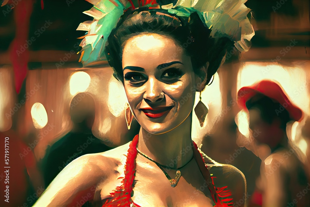 Φωτογραφία Beautiful young woman in carnival mask and stylish masquerade costume with feathers and sparklers