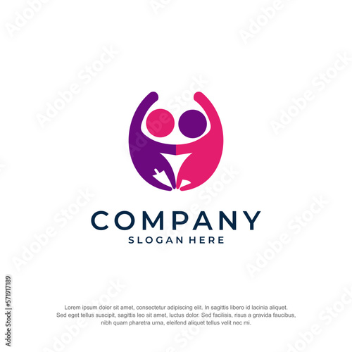 playgroup child logo premium vector