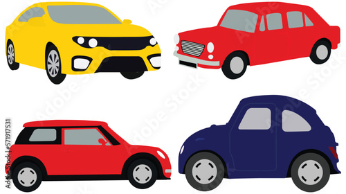 vehicle. Car vector template on white background. Taxis and minivans, cabriolets and pickups. Urban, city car and vehicle transport vector flat icons. All elements of the group are on separate layers.