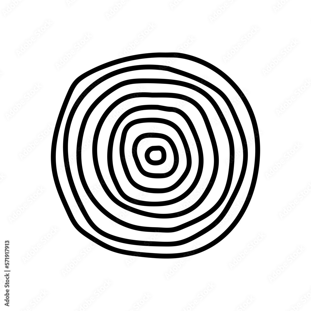 hand drawn round circles line art isolated on white background