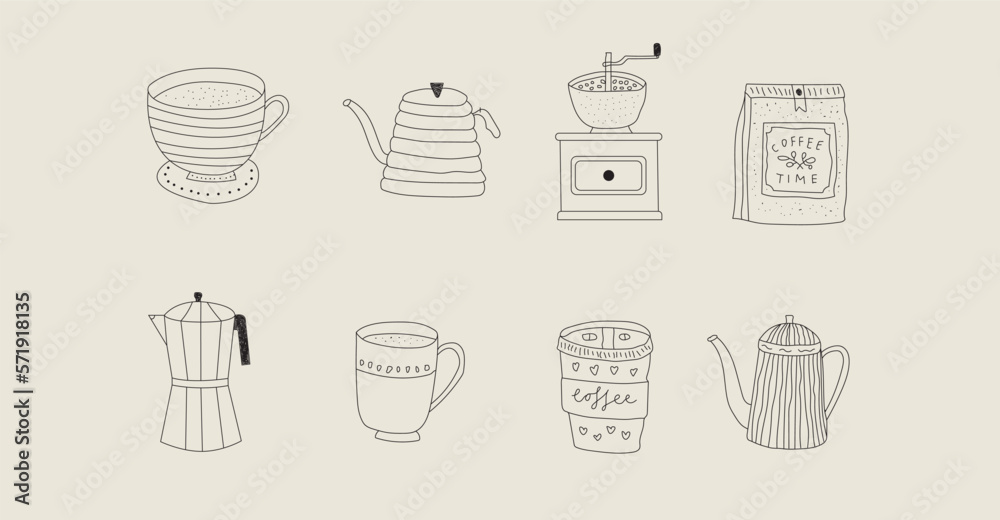 bundle of coffee style icons bundle of coffee style icons
